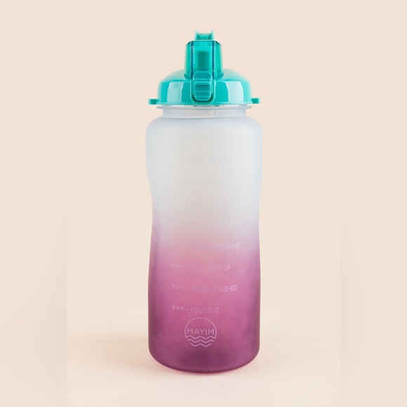NWT Mayim 64oz Gradient Aqua/Purple Motivational Water Bottle - Picture 1 of 2